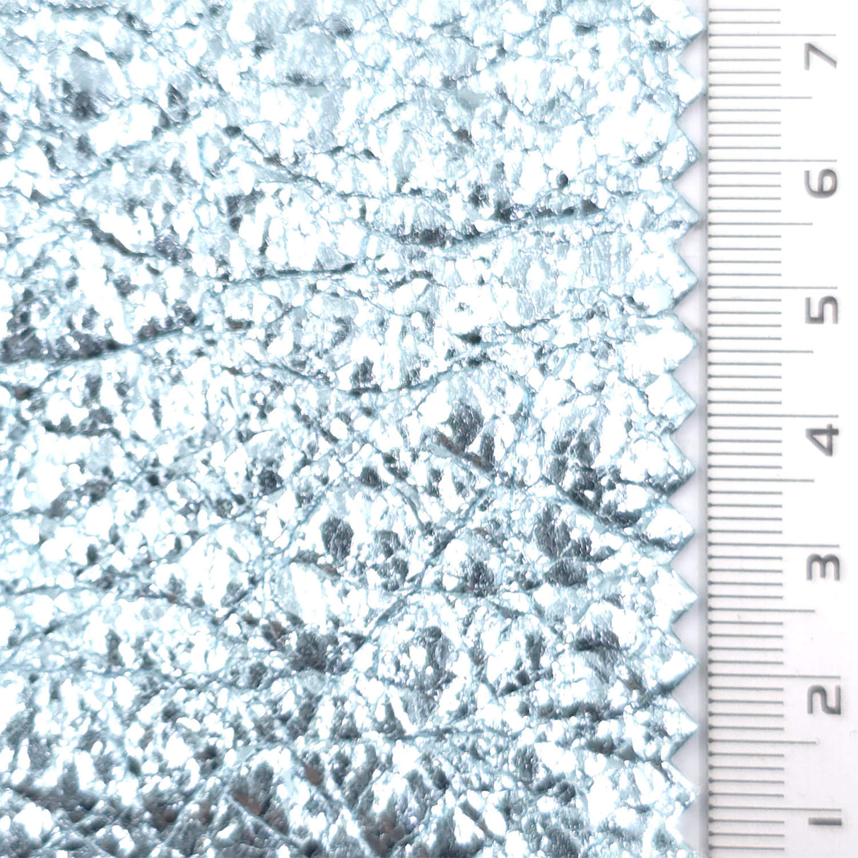 Light Blue - Cracked Foil Woven Nylon Pu Fabric - FAB1854