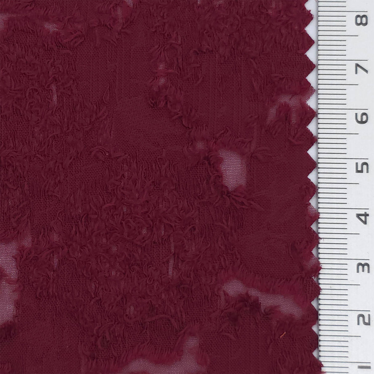 Burgundy - Jacquard Floral Poly Woven Fabric - FAB1878