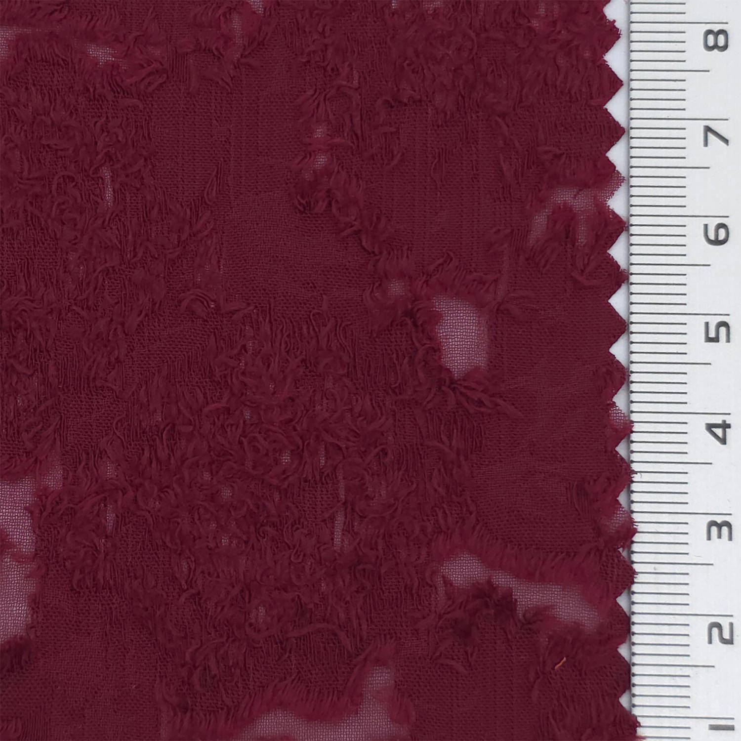 Burgundy - Jacquard Floral Poly Woven Fabric - FAB1878