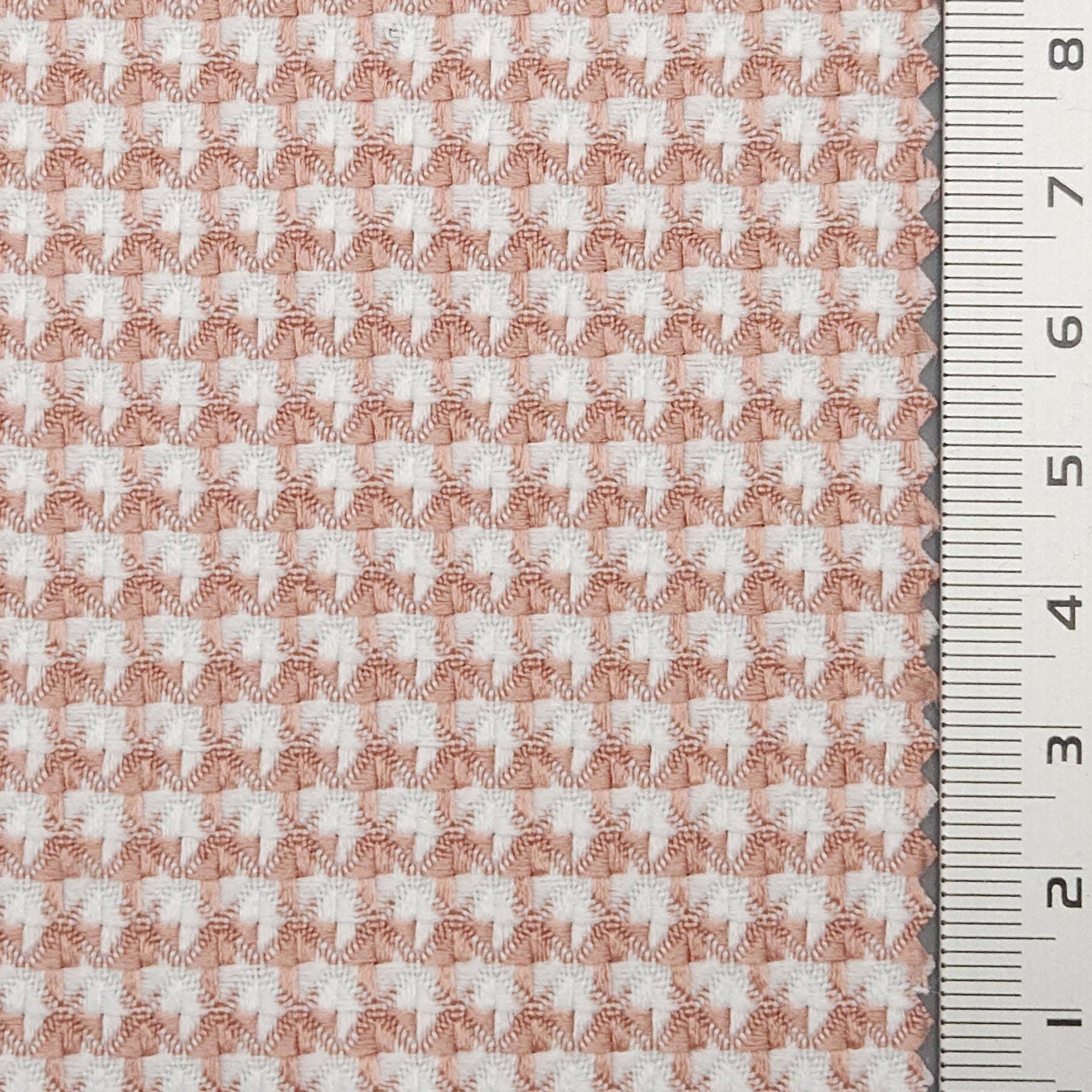 Houndstooth YarnDyed Polyester Spandex Woven Fabric - FAB 1686 - 7.Pink