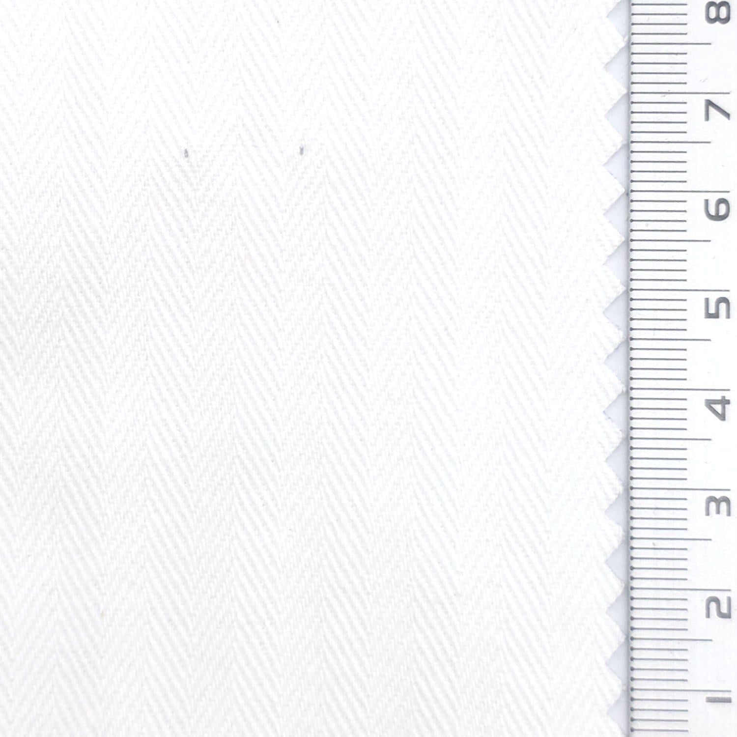 Herringbone Cotton Woven Fabric - FAB1955 - White