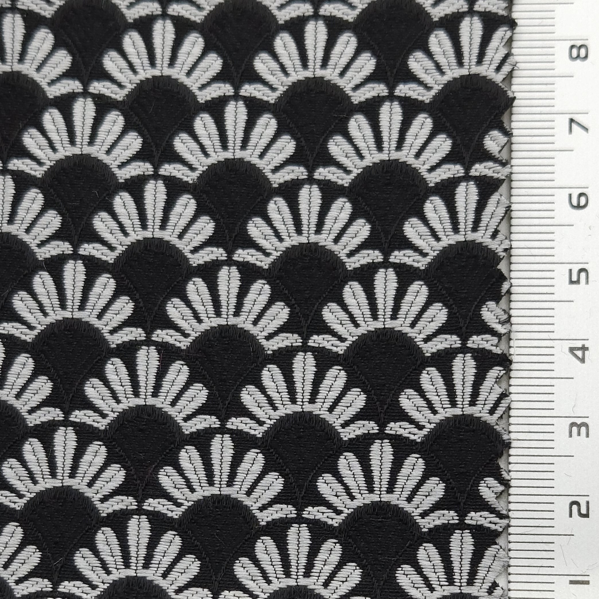 Floral Jacquard YarnDyed Polyester Woven Fabric - FAB 1625 - 7.Black