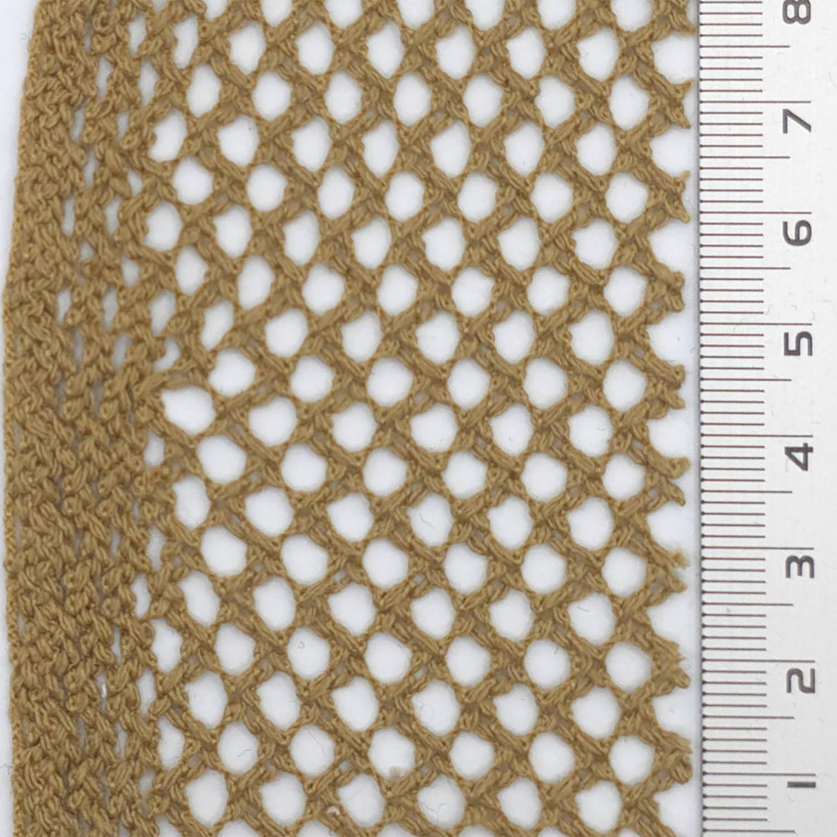 Brown Mesh Poly Cotton Knit Fabric - FAB1850