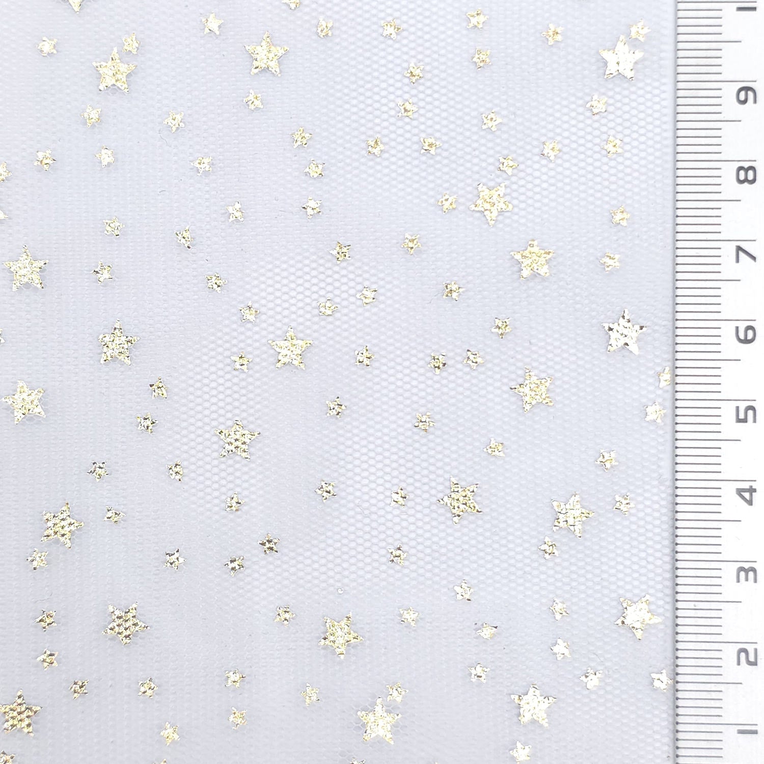 Star Print Poly Knit Fabric - FAB1953 - Off White