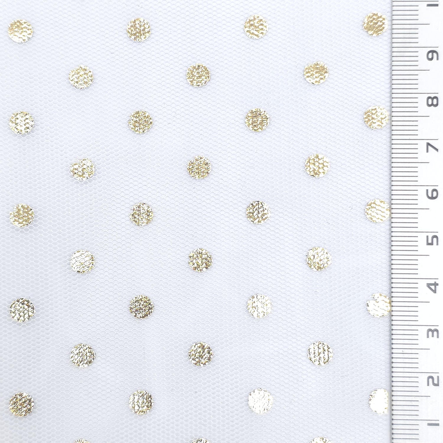 Foil Dot Polyester Knit Fabric - FAB1951 - White
