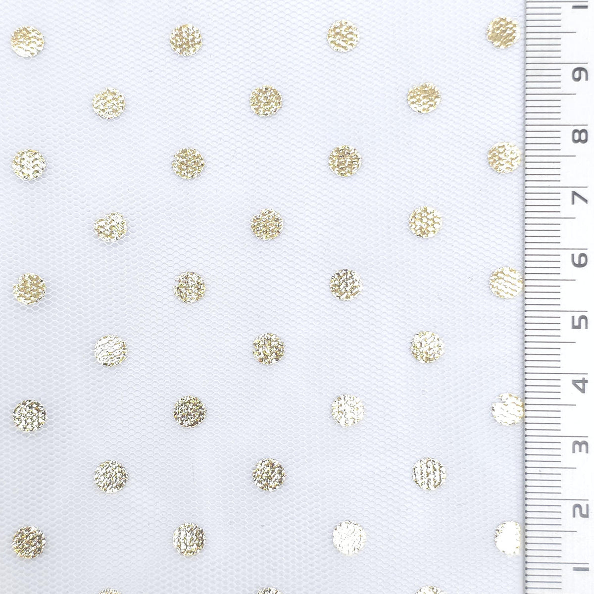 Foil Dot Polyester Knit Fabric - FAB1951 - White