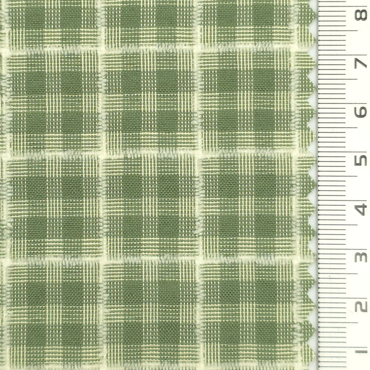 1: Dark Charcoal-2: Peach-3: Mustard Yellow-4: Golden Brown-5: Tan - Textured Lightweight Embroidered Plaid Poly Cotton Shirting Woven Fabric - FAB 1935