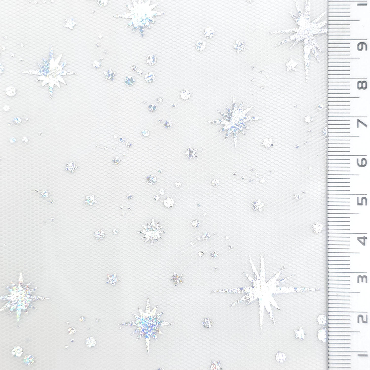 Star Foil Poly Knit Fabric - FAB1949 - Ivory