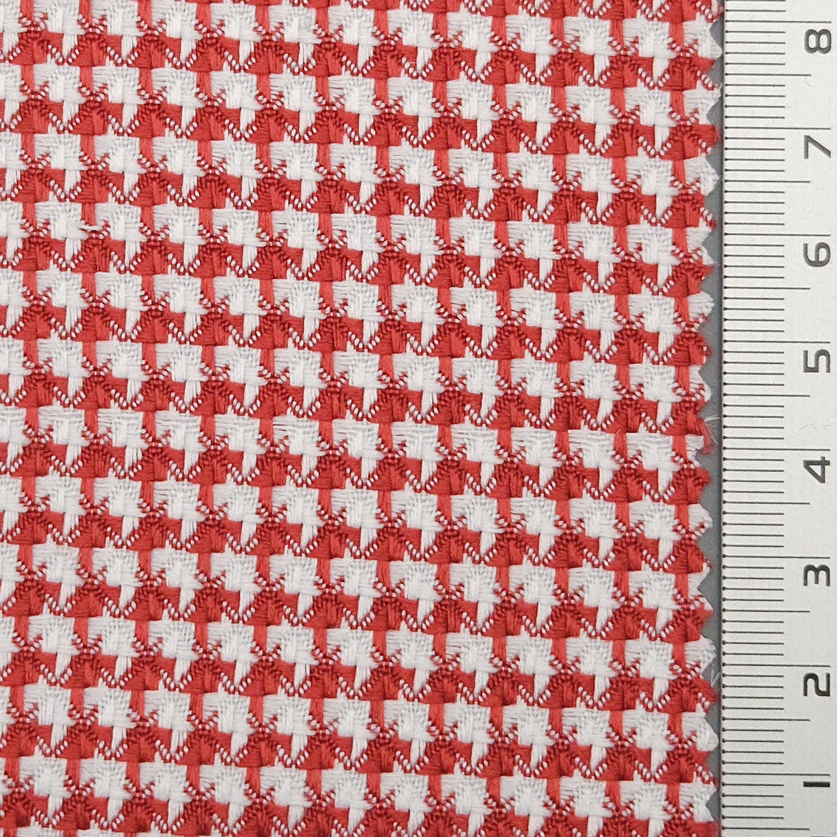 Houndstooth YarnDyed Polyester Spandex Woven Fabric - FAB1686 - 1.Black/White-2.Beige-3.White-4.Blue-5.Green-6.Yellow-7.Pink-8.Red-9.Black/Fushia