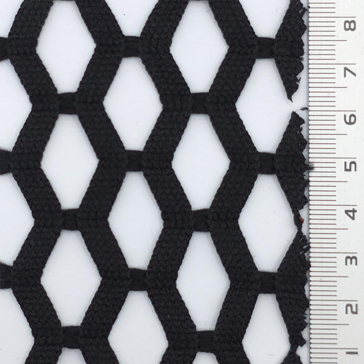 Black Airy Zigzag Mesh Poly Knit Fabric - FAB1849