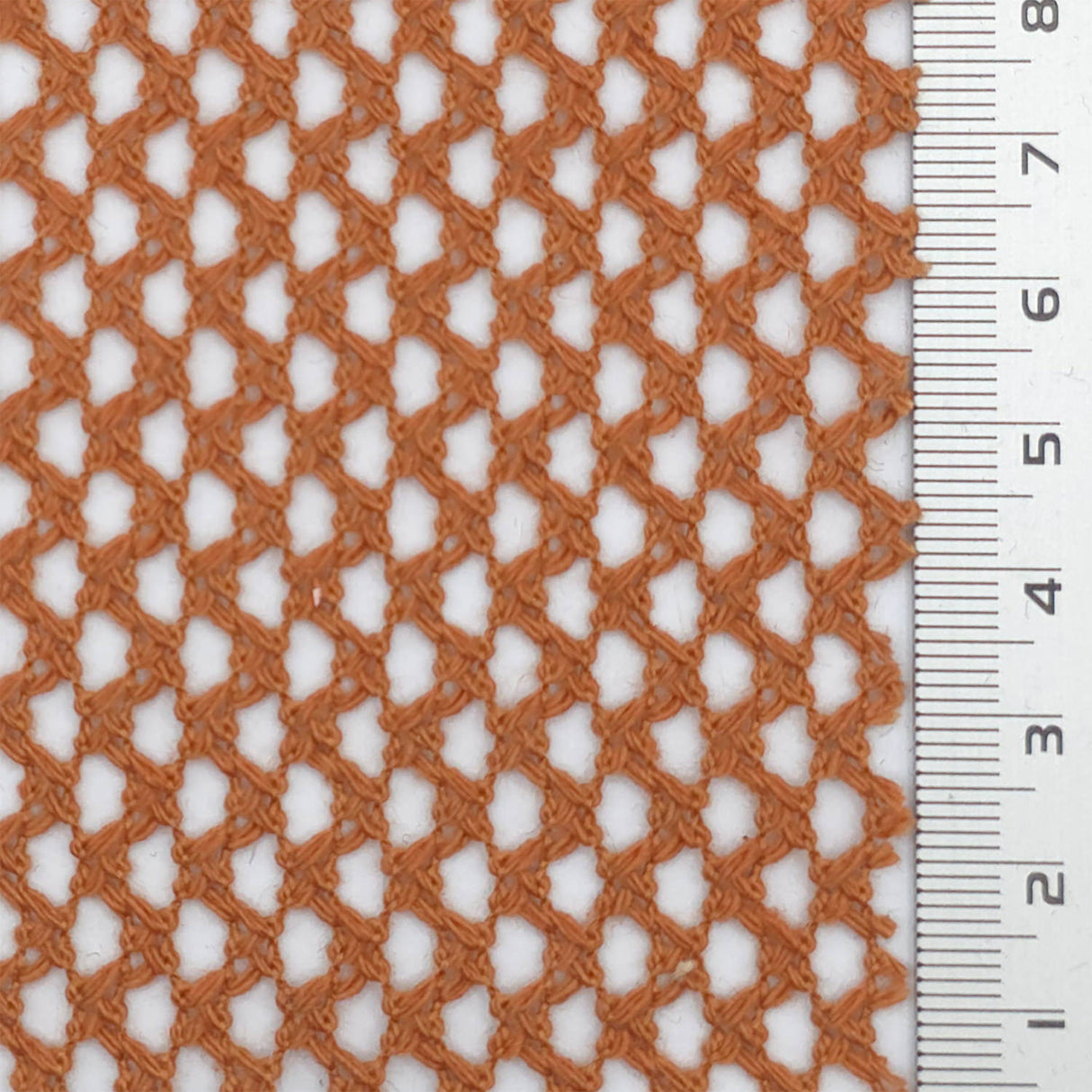 Orange Mesh Poly Cotton Knit Fabric - FAB1850