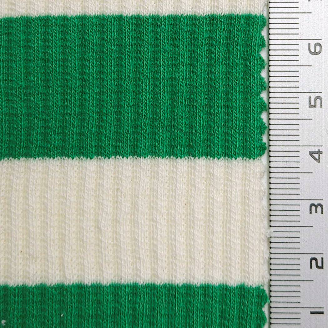 1.White/Black-2.White/Navy-3.White/Red-4.White/Blue-5.White/Blue - 1 Inch Stripe Rib Cotton Spandex Knit Fabric - FAB 1608