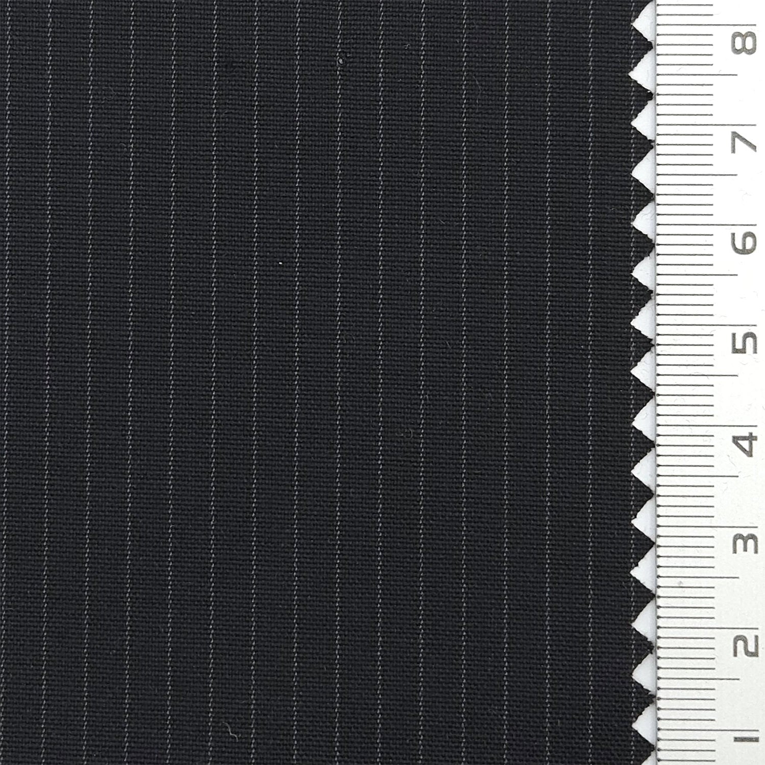 Pin Stripe Plain Polyester Spandex Rayon Woven Fabric - FAB 1783 - 9.Black