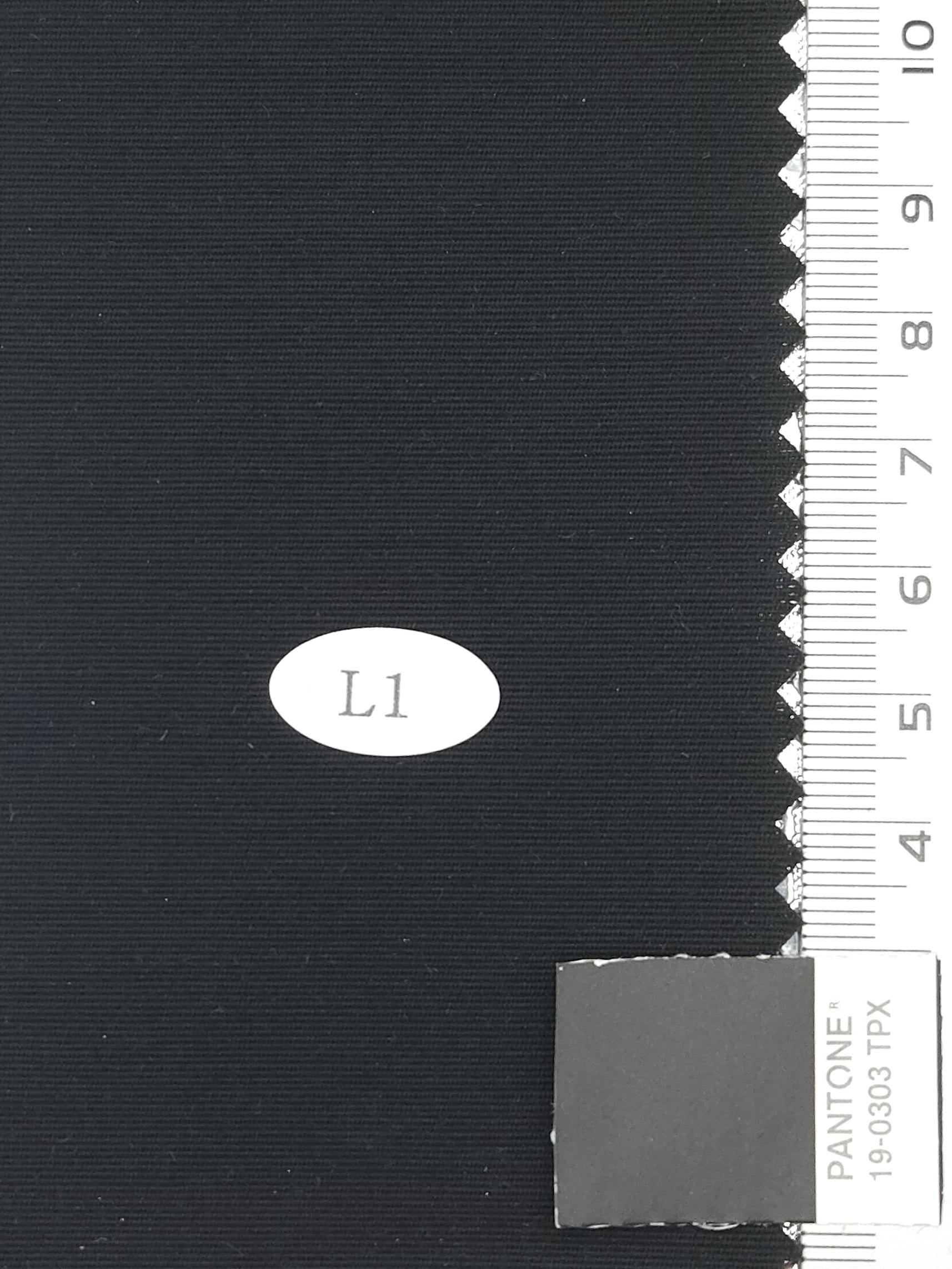 Solid Recycled Nylon Cotton Woven Fabric - FAB 1709 - 9.Black
