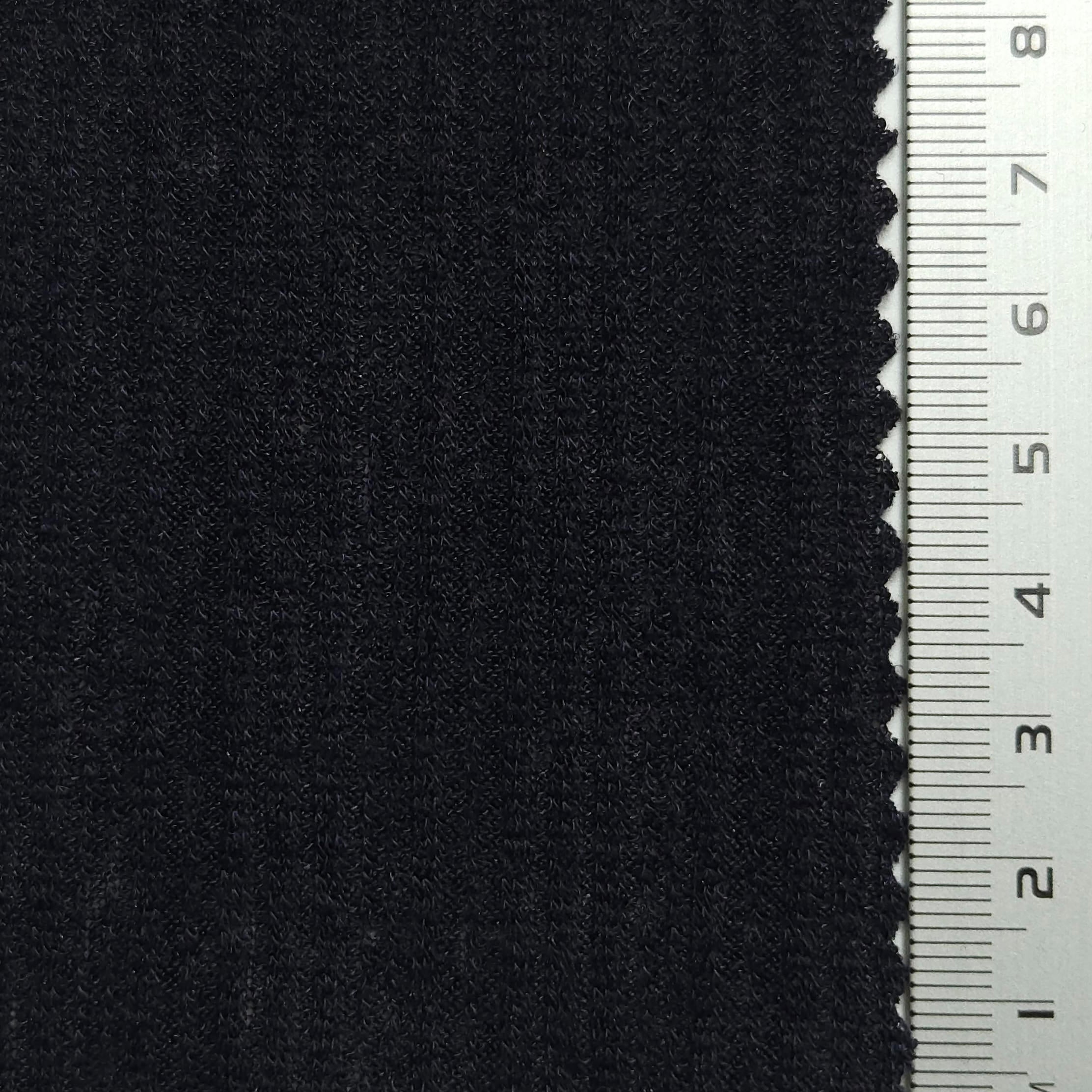Solid Rib Polyester Spandex Knit Fabric - FAB 1545 - 9.Navy