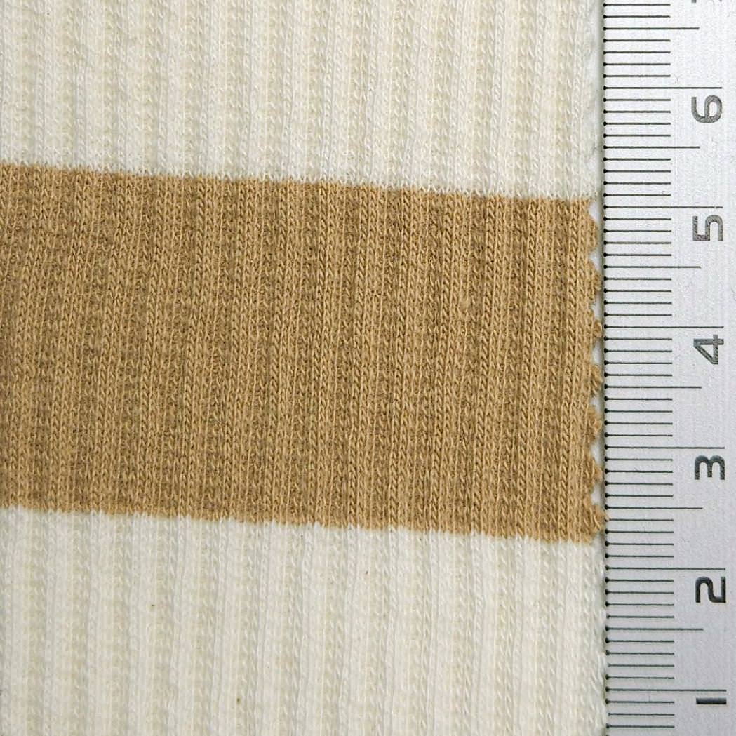 1.White/Black-2.White/Navy-3.White/Red-4.White/Blue-5.White/Blue - 1 Inch Stripe Rib Cotton Spandex Knit Fabric - FAB 1608