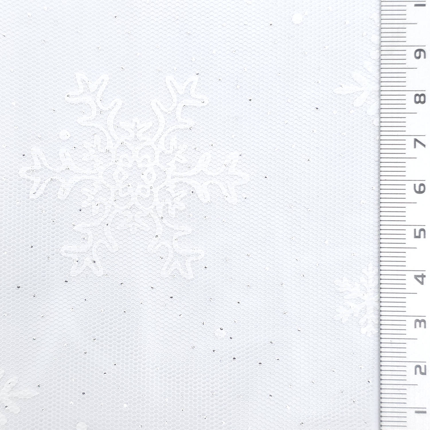 Snowflake Galaxy Polyester Knit Fabric - FAB1950 - Ivory