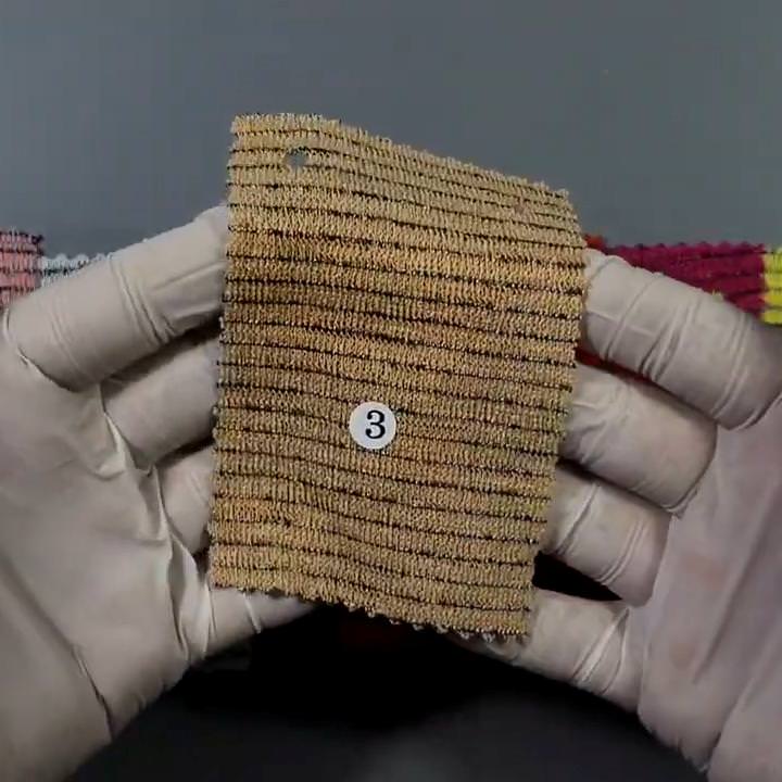 1.Yellow-2.Ivory-3.Beige-4.Pink-5.Fuchsia - Dope Dyed Stripe Poly Span Knit Fabric - FAB 1033