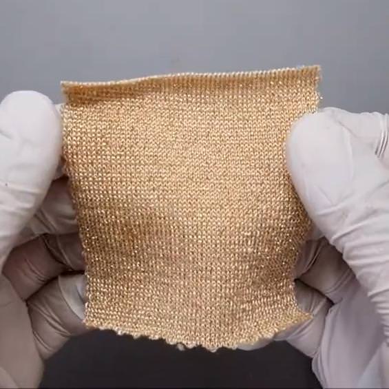 金属調ポリエステルスパンファブリック - FAB1071