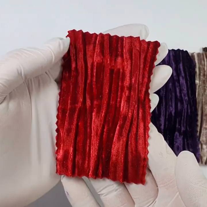 Velvet Pleated Fabric - FAB 1087 -