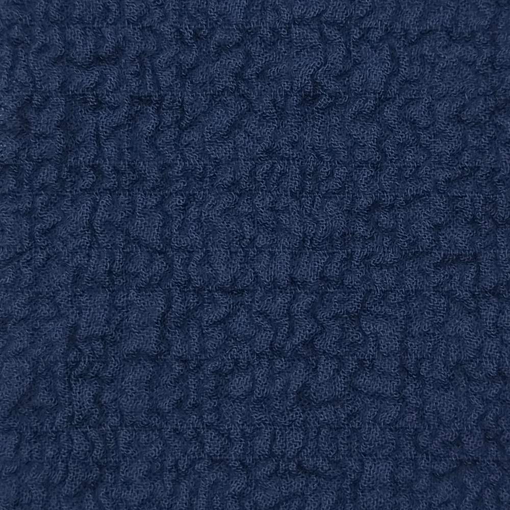 Solid Yoryu Pleated Cotton Spandex Woven Fabric - FAB 1534 - 10.Navy