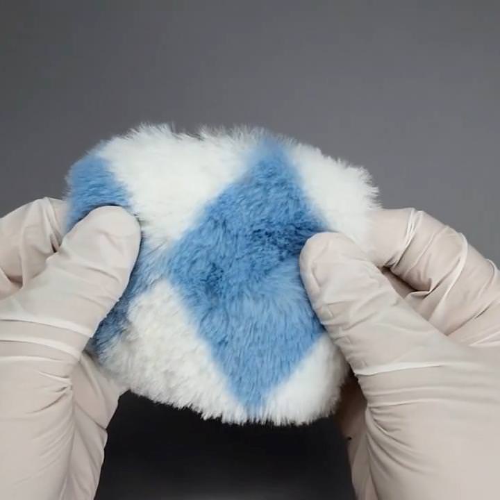 1.White/Stone-2.Punch/Black-3.White/Rose-4.White/Coffee-5.White/Lilac - Diamond Faux Fur Fabric - FAB 1197