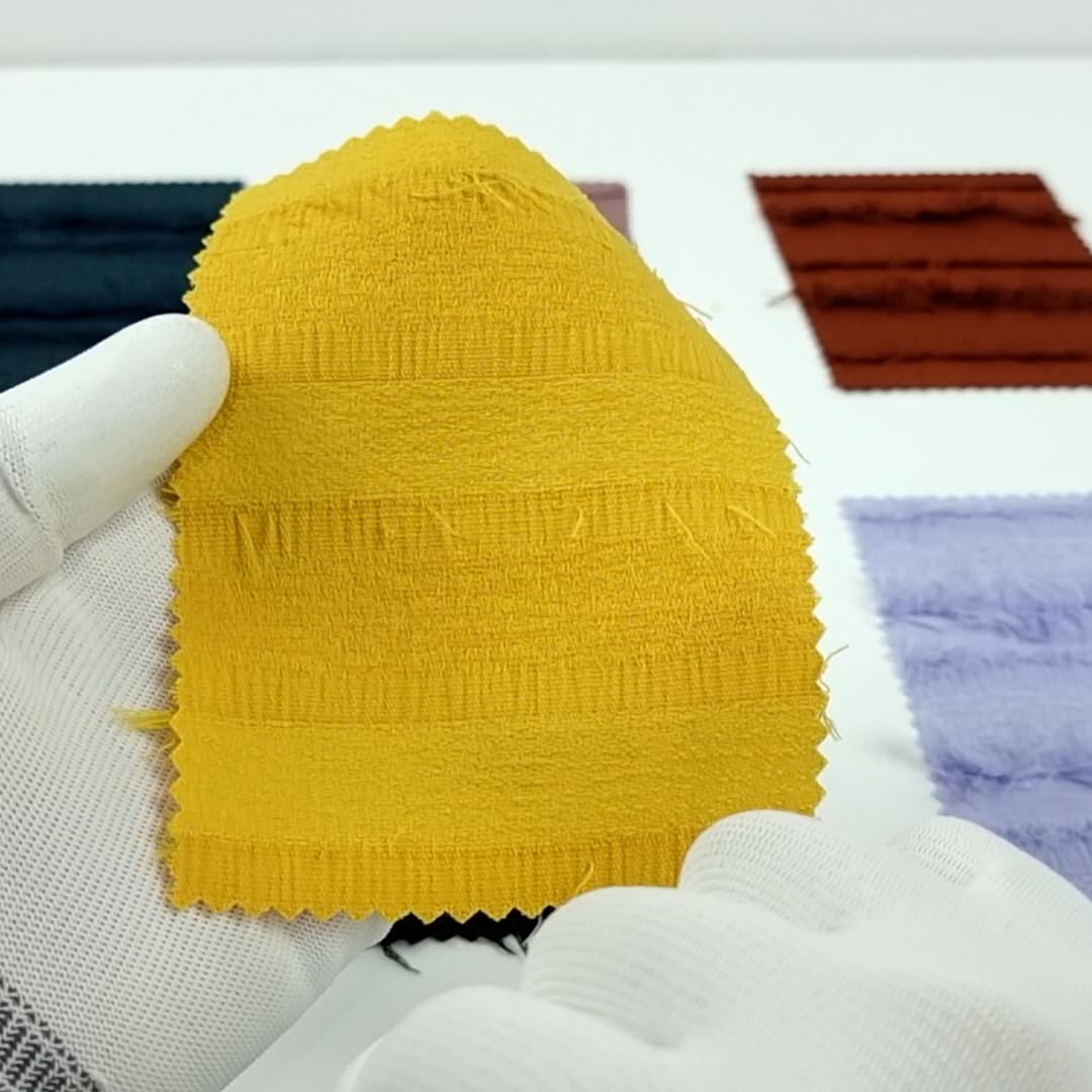 Feather Stripe Jacquard Polyester Woven Fabric - FAB 1485 -