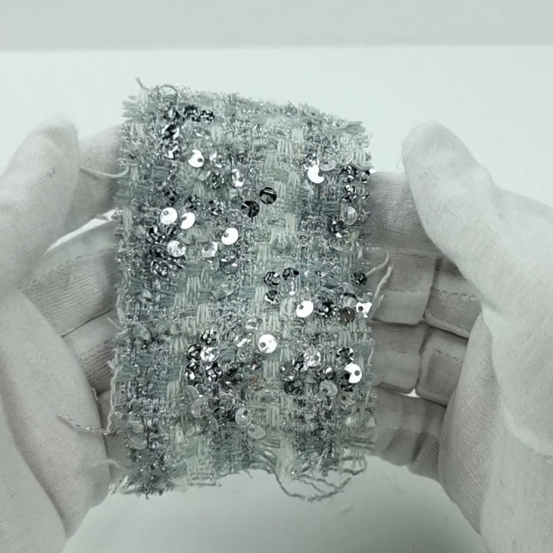 Sequins Polyester Acrylic Woven Fabric - FAB 1502 -