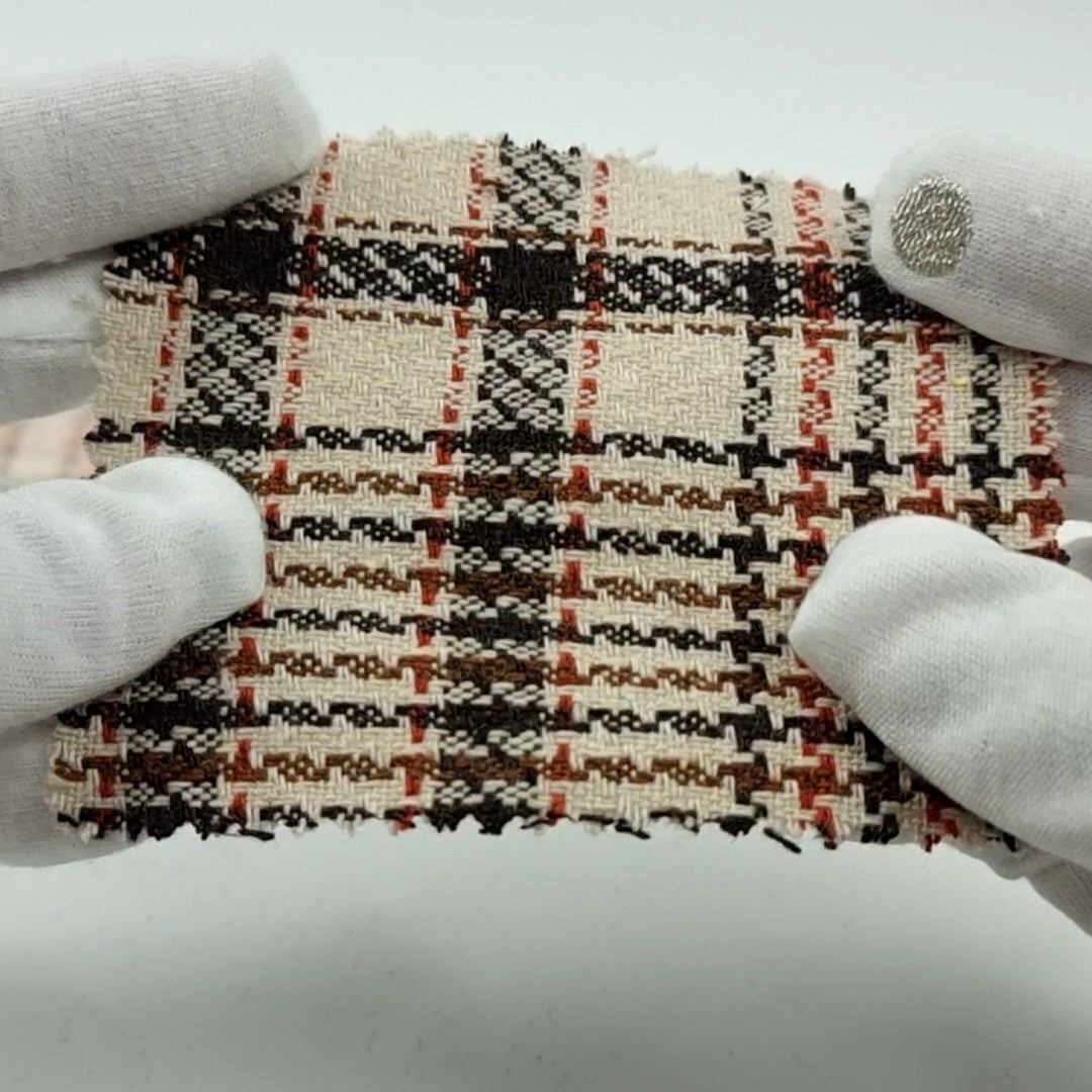 1.Beige-2.Pink-3.Grey-4.Black-Swatch - Check Brushed Wool Polyester Woven Fabric - FAB 1503