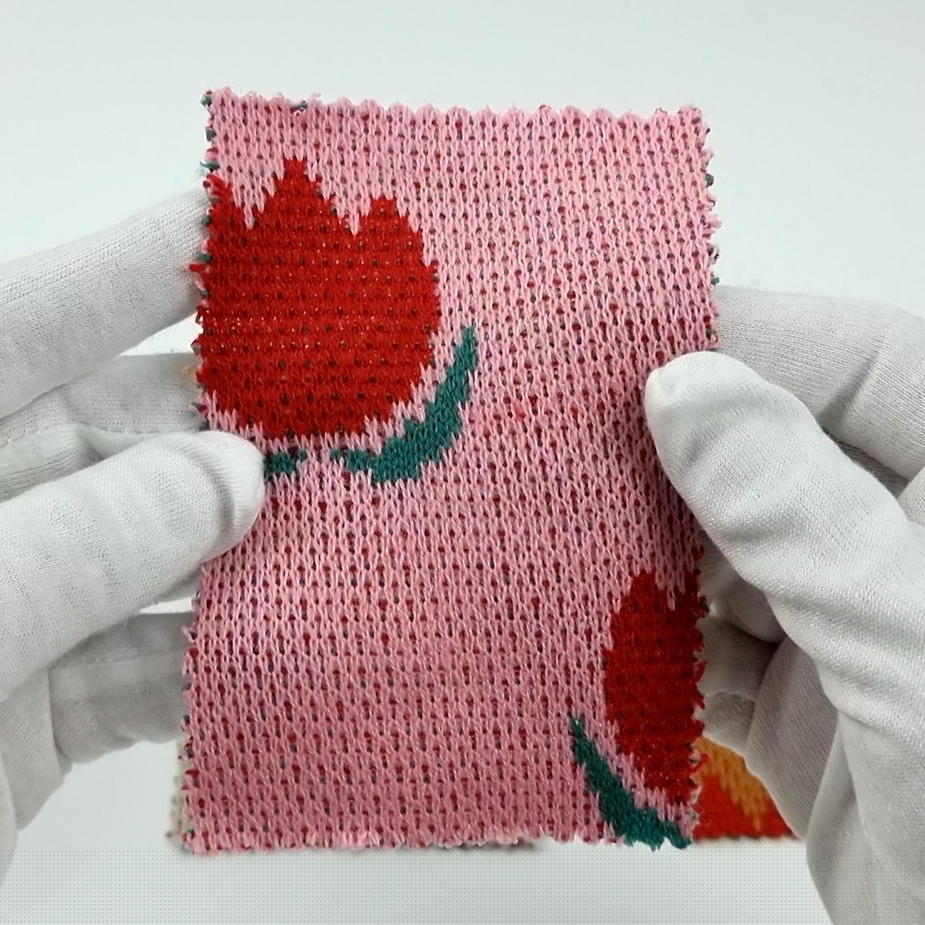 Floral Jacquard Acrylic Knit Fabric - FAB 1517 -