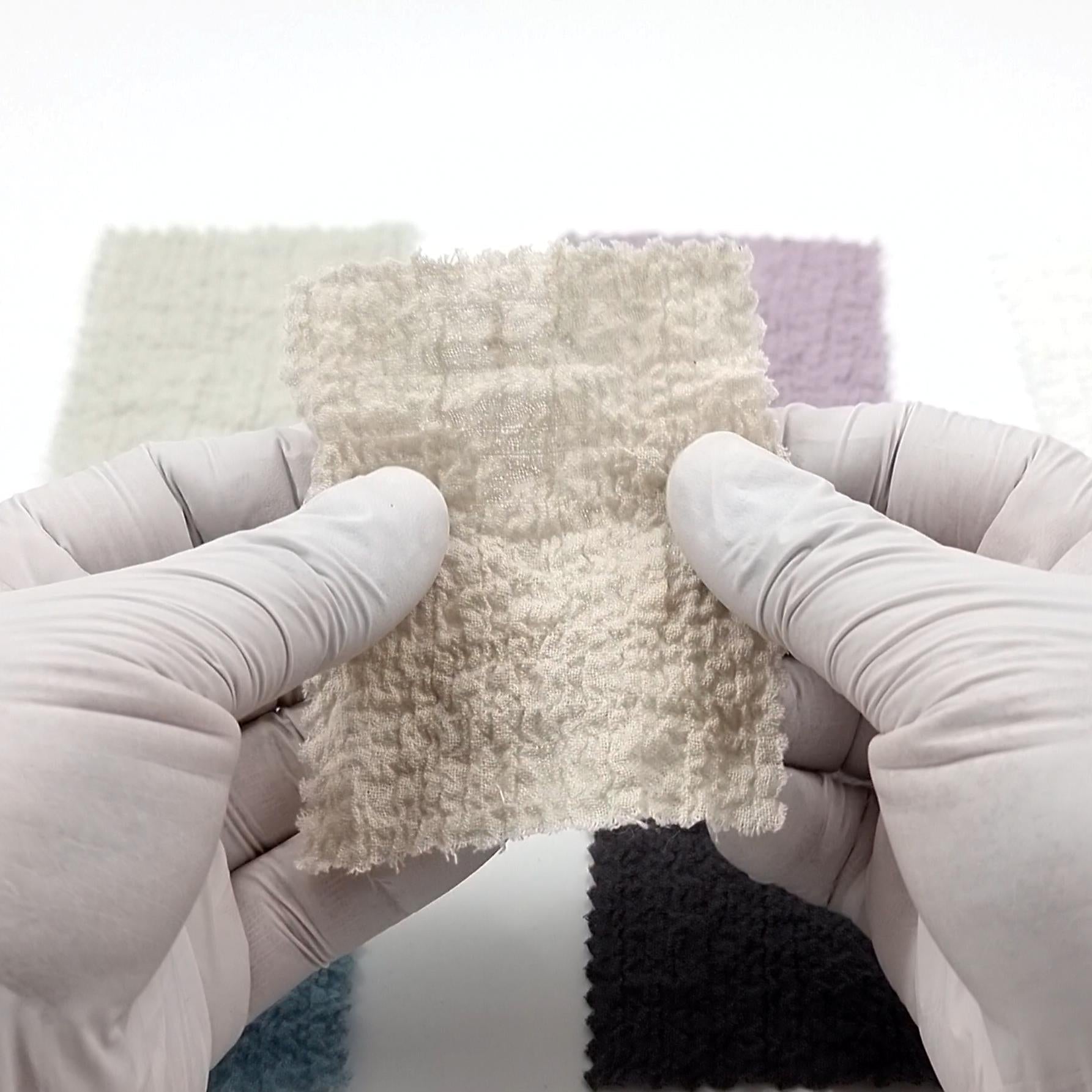 Solid Yoryu Pleated Cotton Spandex Woven Fabric - FAB 1534 -