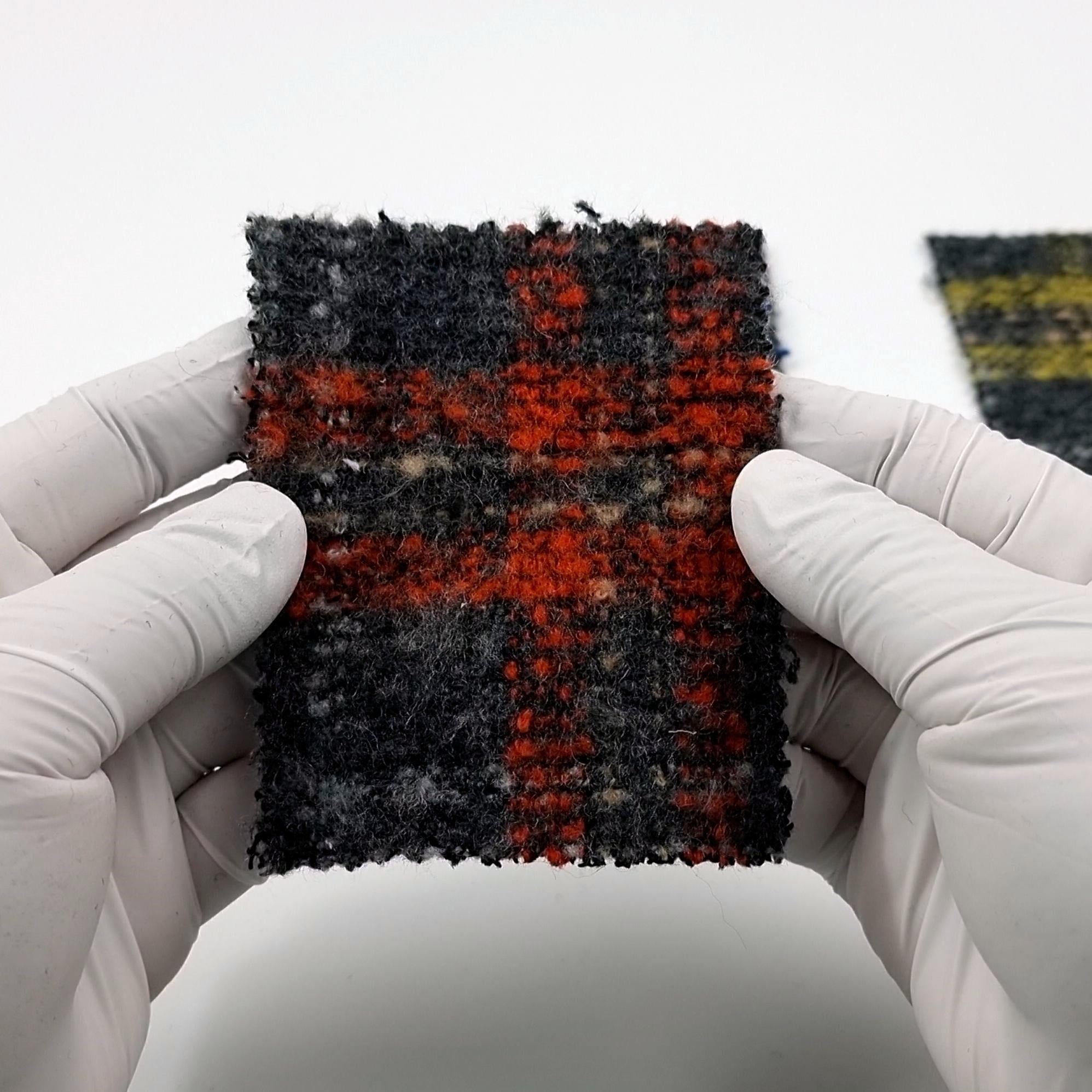 Solid Checks Brushed Wool Polyester Woven Fabric - FAB 1536 -