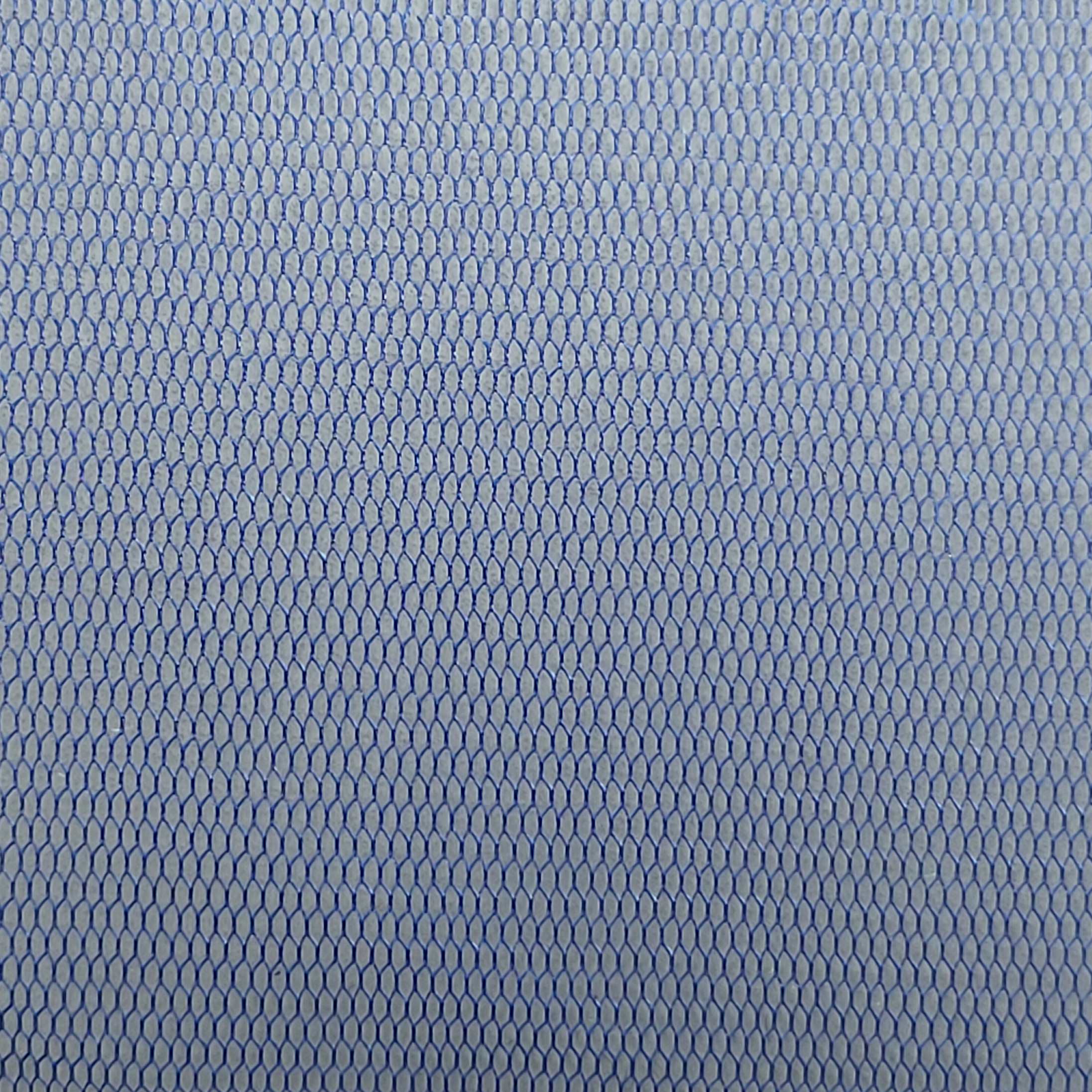 Hexagon Hard Poly Mesh Fabric - FAB 1141 - 16.Blue