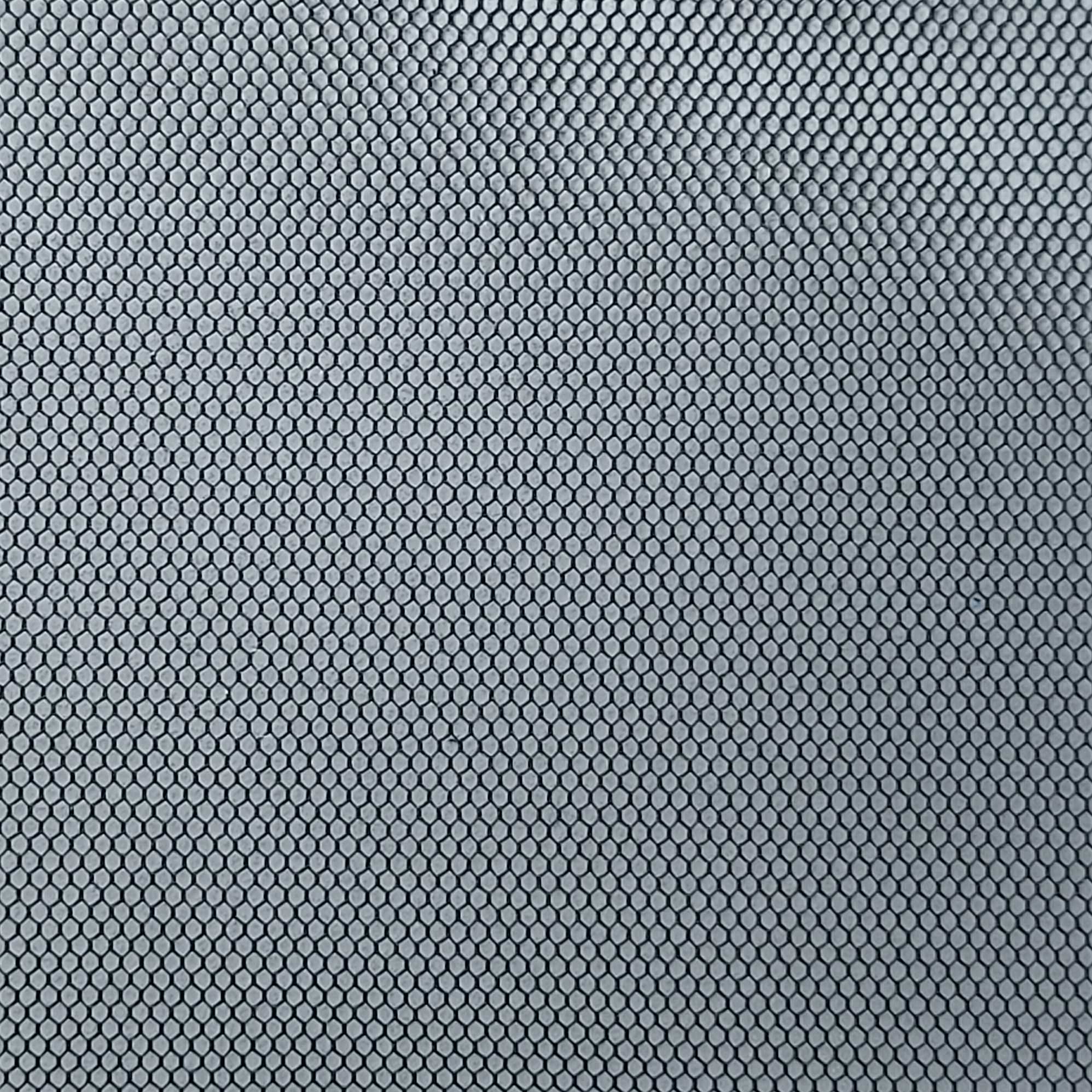 Hexagon Hard Poly Mesh Fabric - FAB 1141 - 18.Black