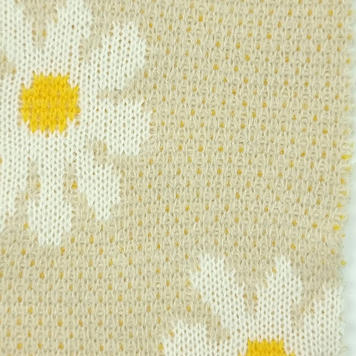 Floral Jacquard Acrylic Knit Fabric - FAB 1525 - 1.Beige