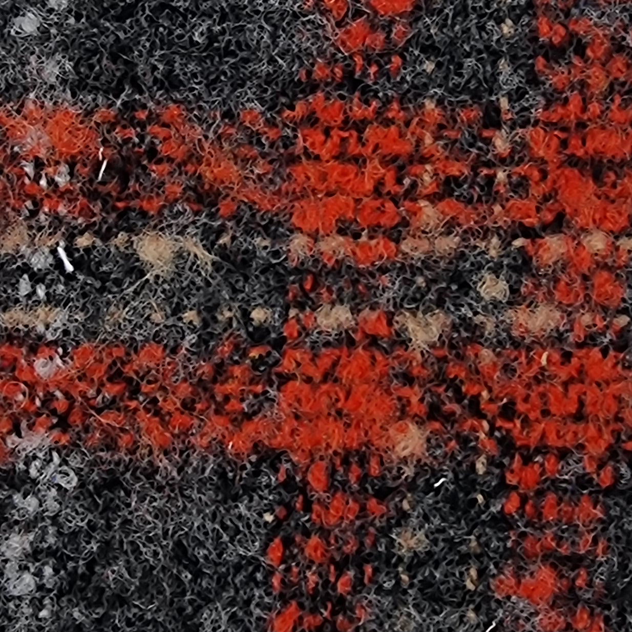 Solid Checks Brushed Wool Polyester Woven Fabric - FAB 1536 - 1.Orange