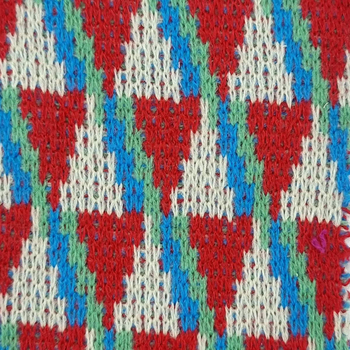 YarnDyed Jacquard Acrylic Knit Fabric - FAB 1518 - 1.Red