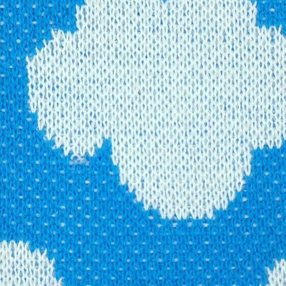 Floral Jacquard Acrylic Knit Fabric - FAB 1524 - 1.Blue