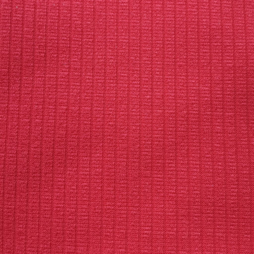Rib Poly Span Knit Fabric - FAB 1035 - 1.Cherry