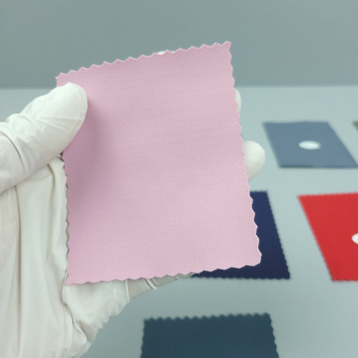 4Way Stretch Nylon Spandex Knit (V2) - FAB1226 - 1.Slate Blue (W4708)-2.Aqua (W4725)-3.Olive Green (W4711)-4.Taupe (W4727)-5.Warm Gray (W4710)-6.Ivory (W4706)-7.White (W4705)-8.Lavender (W4728)-9.Rose Pink (W4717)-10.Steel Gray (W4713)