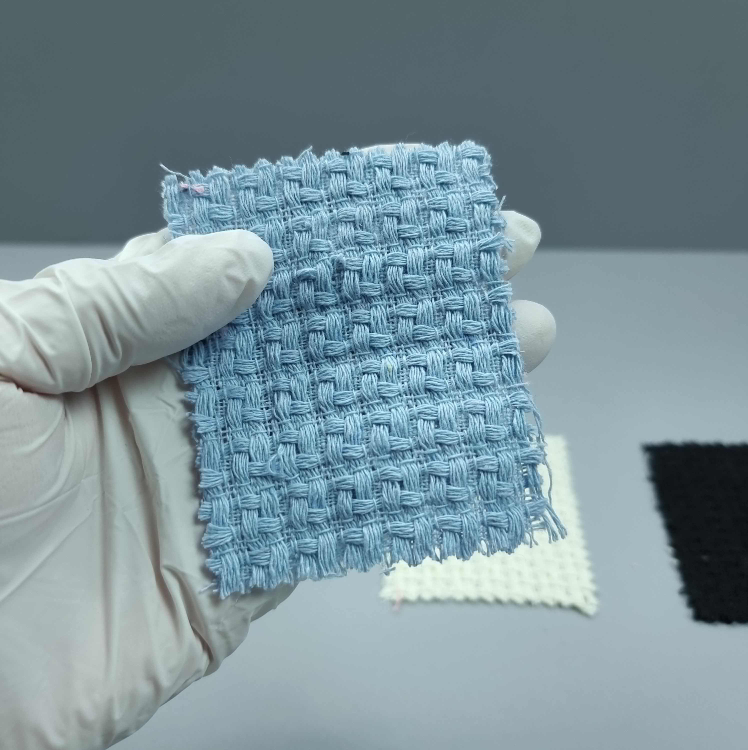 1.Blue-2.Pink-3.Beige-4.Black-Swatch - Dobby Weave Polyester Cotton Woven Fabric - FAB 1409