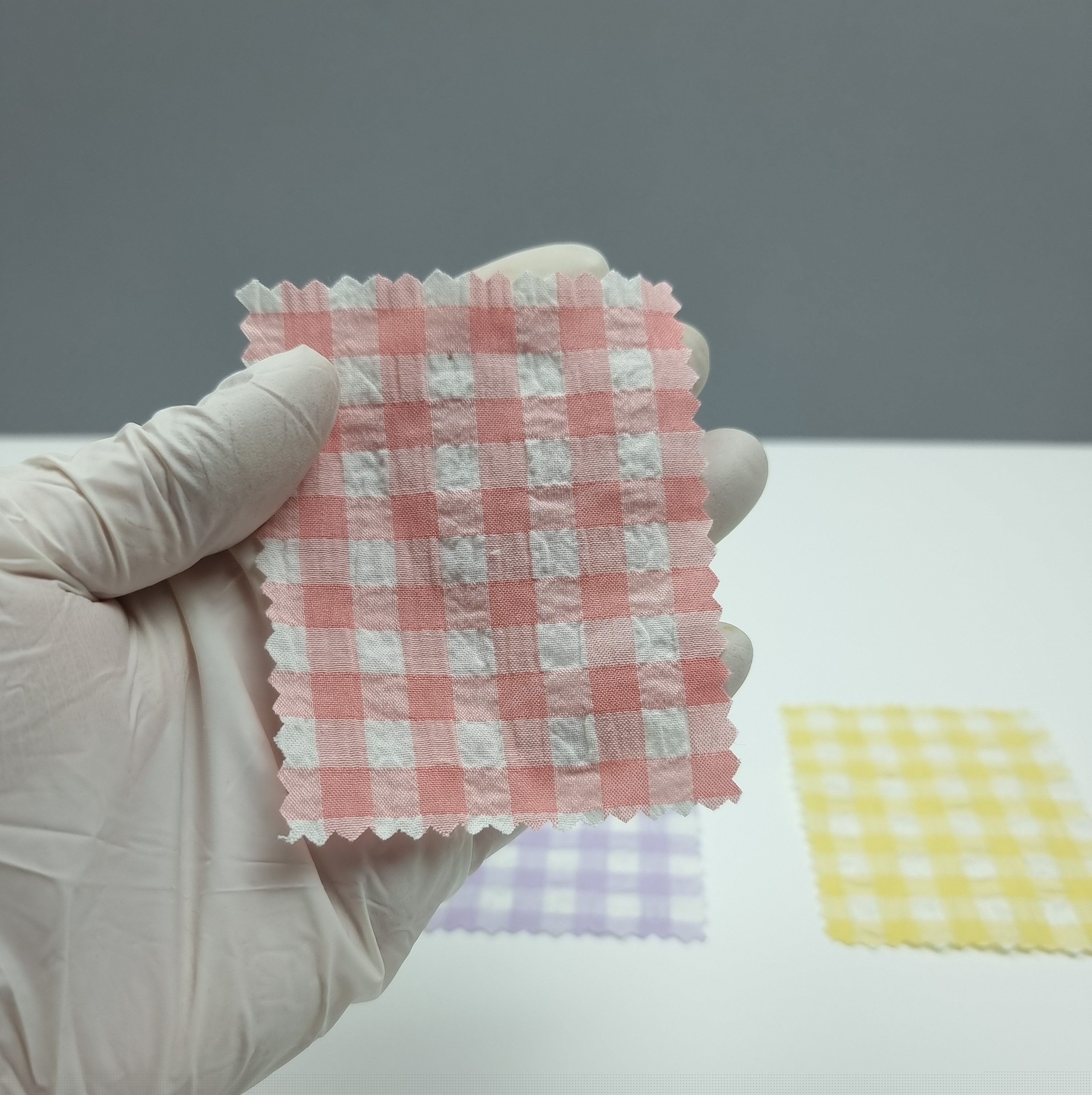 1.Pink-2.Orange-3.Green-4.Lilac-5.Yellow - Check Yarn Dyed Cotton Woven Fabric - FAB 1423