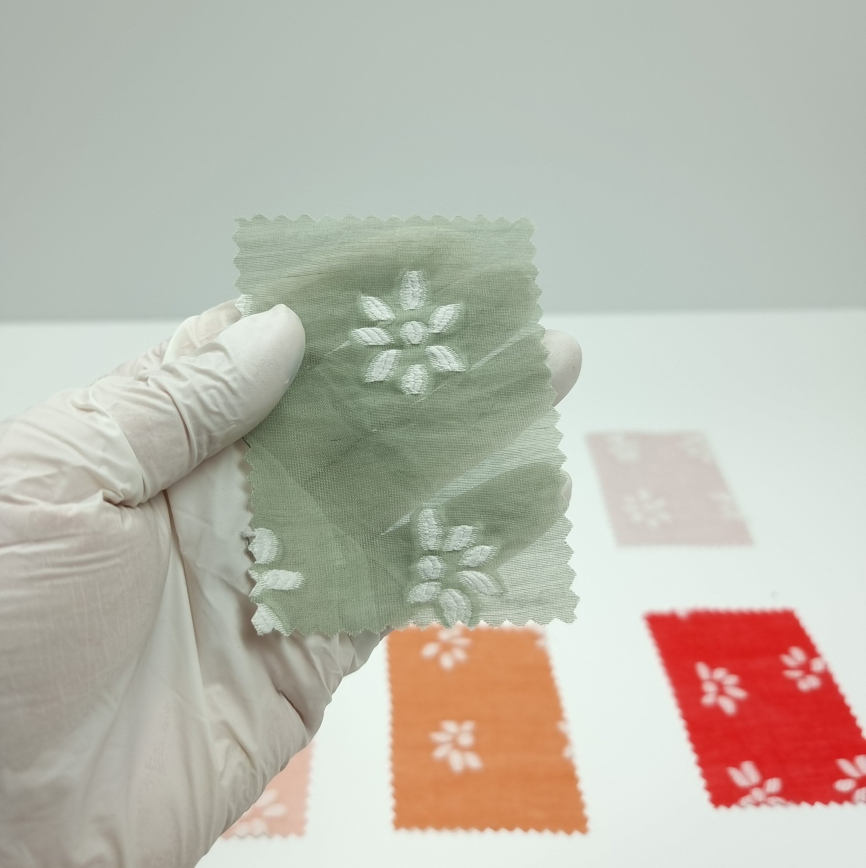 Floral Jacquard Tencel Nylon Polyester Woven Fabric - FAB 1459 -