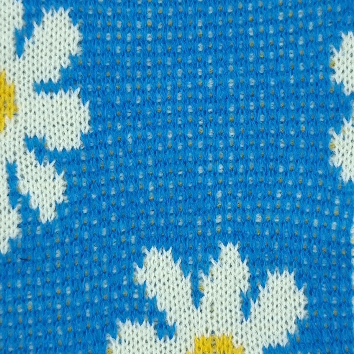 Floral Jacquard Acrylic Knit Fabric - FAB 1525 - 2.Blue