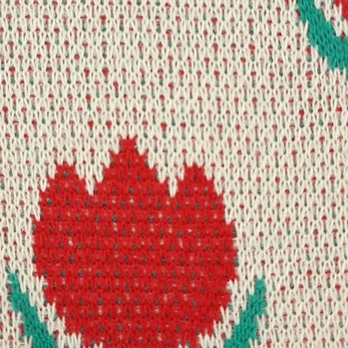 Floral Jacquard Acrylic Knit Fabric - FAB 1517 - 2.Ivory