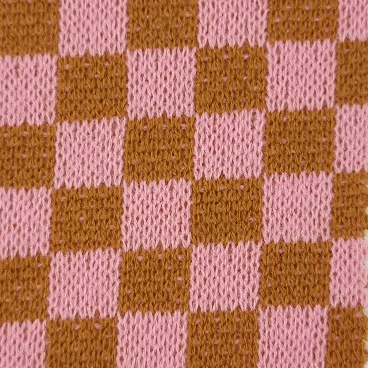 1.Yellow-2.PInk-3.Green-4.Blue-5.Black - Check Jacquard Acrylic Knit Fabric - FAB 1529