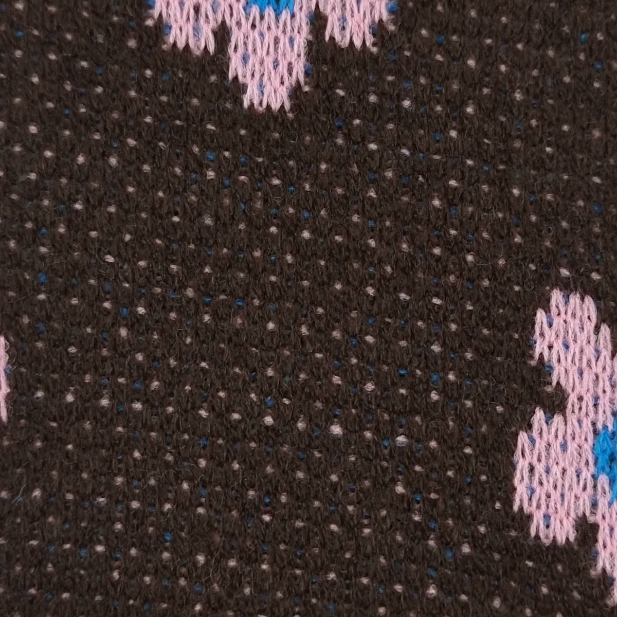 Floral Jacquard Acrylic Knit Fabric - FAB 1520 - 2.Brown