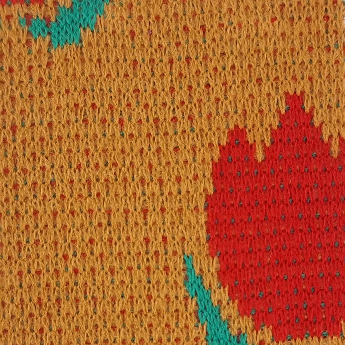 Floral Jacquard Acrylic Knit Fabric - FAB 1517 - 3.Orange