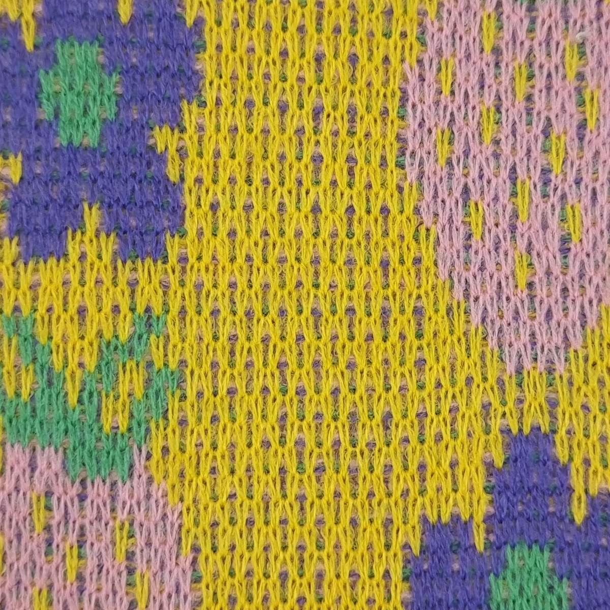 Floral Jacquard Acrylic Knit Fabric - FAB 1526 - 3.Yellow