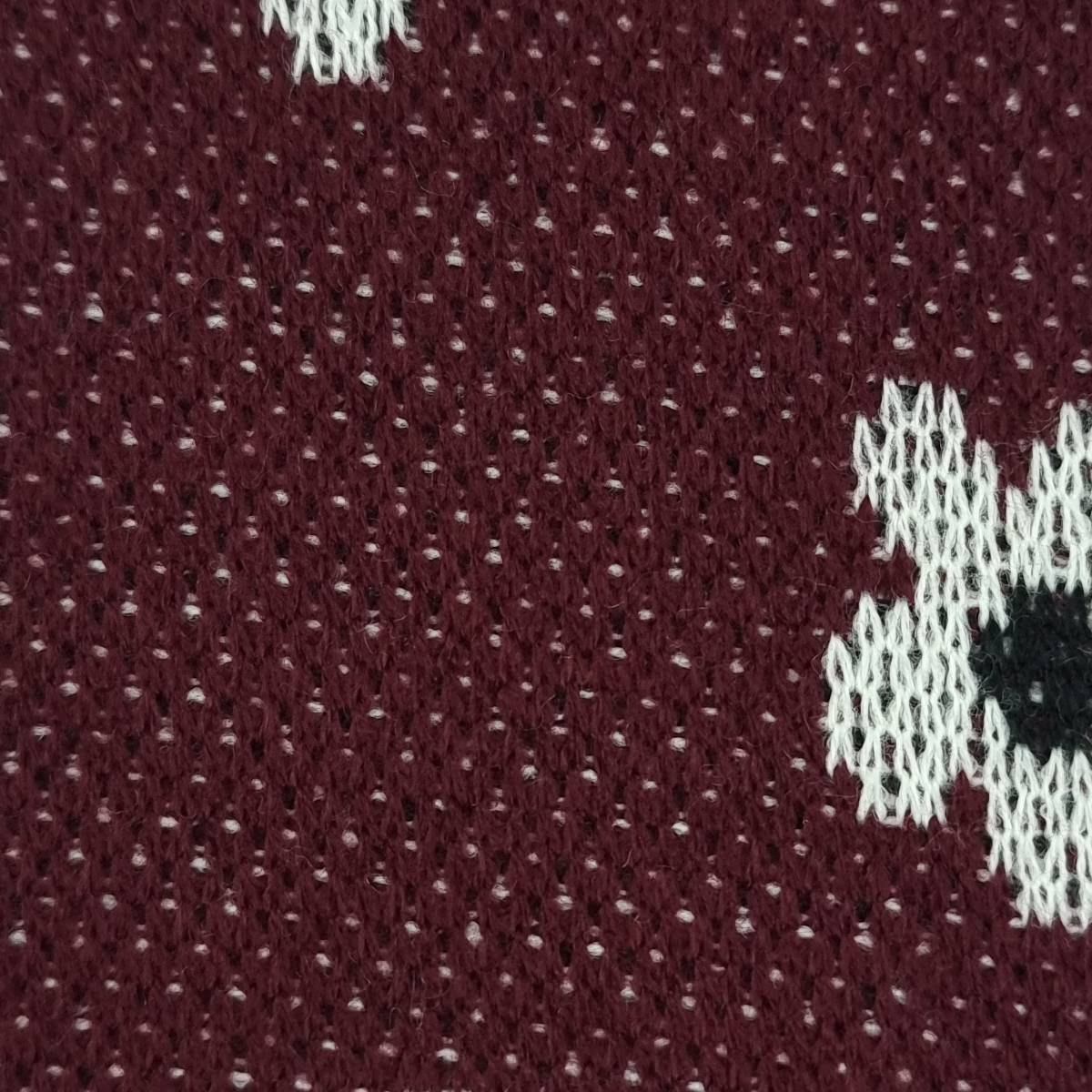 Floral Jacquard Acrylic Knit Fabric - FAB 1520 - 3.Purple